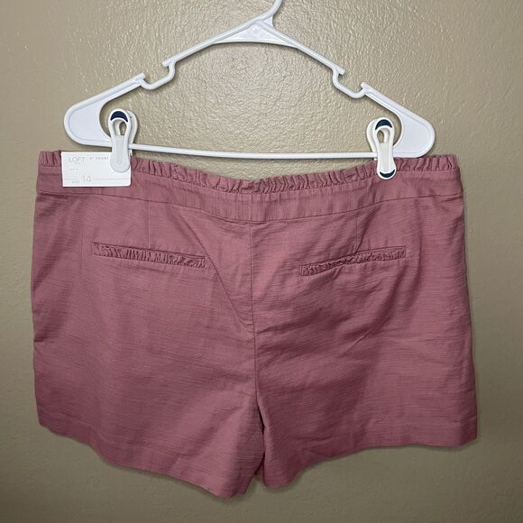 Ann Taylor Loft Outlet Ruffled 4” Shorts Rose Pink Women Plus Size 14 NEW - Picture 7 of 8